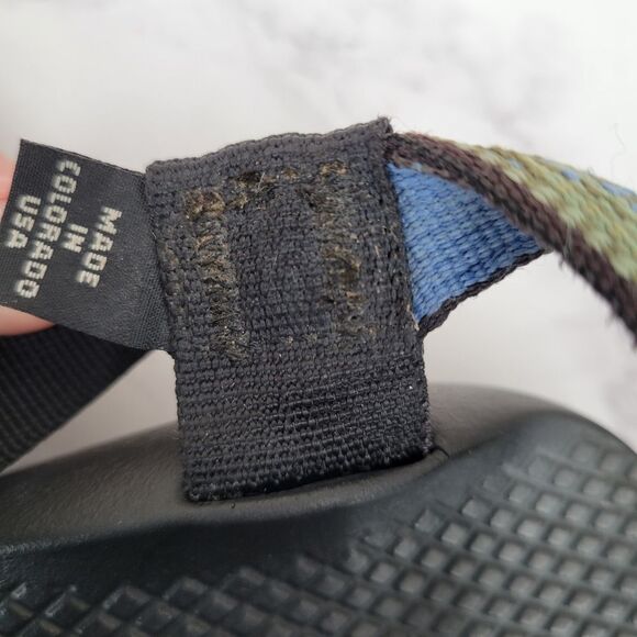 Chaco USA Z1  Women's Size 5 Black with Blue and Green Straps Hiking Sandals - Picture 10 of 11